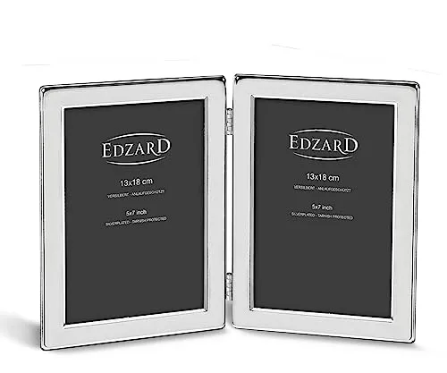 EDZARD Bilderrahmen Salerno, versilbert, für 2 Fotos 13x18 cm - Hochwertiger versilberter Bilderrahmen von EDZARD für 2 Fotos im Hochformat. Pflegeleicht dank Anlaufschutz und ideal als Geschenk für besondere Anlässe. Setzen Sie Ihre Erinnerungen stilvoll in Szene.