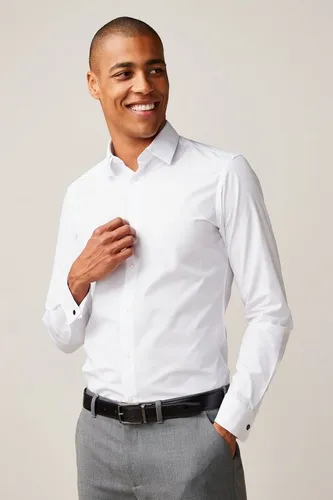 Next Businesshemd Easy Care Slim Fit mit Doppelmanschette - Stylisches Easy Care Slim Fit Hemd mit Doppelmanschette. Pflegeleicht und ideal für den täglichen Business-Einsatz.
