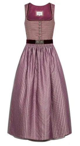 Nübler Dirndl lang Damen - Edda Beere, 2-teilig mit Schürze - Elegantes Dirndl für Damen im Landhausstil, perfekt für Oktoberfest und festliche Anlässe. Hochwertige Trachtenmode mit tailliertem Schnitt und bezaubernden Details.