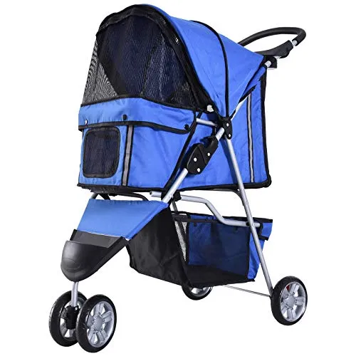 PawHut Hundewagen 600D Oxford - Hundetransportwagen mit Nylon-Netzgitter, ideal für alte oder geschwächte Tiere, bietet eine bequeme und sichere Mitfahrgelegenheit für Ihre Lieblinge.