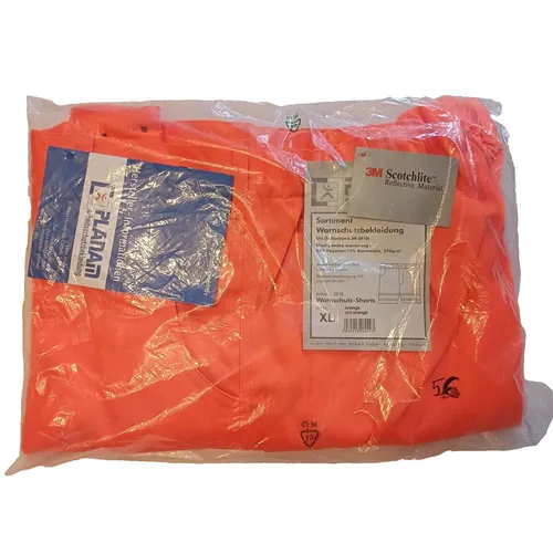 PLANAM 2015 High Visibility Men Work Shorts Orange Grey Size XL DE 56 Brand New