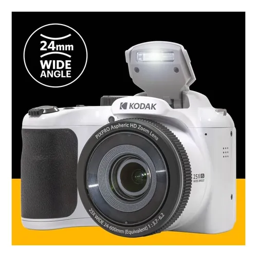 KODAK PIXPRO Astro Zoom AZ255-WH - 16MP Digitalkamera mit 25x Zoom, 24mm Weitwinkel und optischer Bildstabilisierung für atemberaubende Aufnahmen