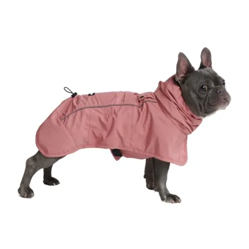 Spark Paws Hunderegenmantel, wasserdichte Winddichte Regenjacke, für kleine, mittlere, große und extra große Hunde, reflektierend, atmungsaktiv, mit vollständigem Körperschutz - Sea Pink, L