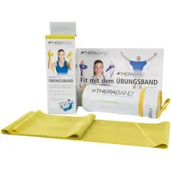 Thera Band ORIGINAL Übungsband Fitnessband 2,5 m, leicht GELB - Praktisches Thera-Band inkl. Tasche für individuelles Widerstandstraining. Ideal zur Steigerung von Kraft und Flexibilität. Inklusive Anleitung für den schnellen Trainingseinstieg.