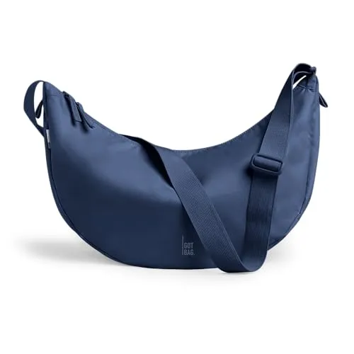 GOT BAG Crossbody Moon Bag | Stylische wasserabweisende Halbmond Handtasche mit verstellbarem Gurt - Nachhaltige Umhängetasche mit 12 L Volumen, ideal für Alltag und Reisen. Hergestellt aus recyceltem Material, bietet sie Platz für alles Notwendige und schützt vor Regen.