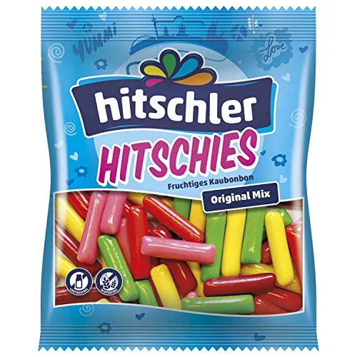Hitschler Hitschies Original Mix, Kaubonbon 150g - Fruchtgummis/Lakritze, glutenfrei und halal, ideal für alle Gelegenheiten mit fruchtigen Geschmäckern wie Apfel, Erdbeere und Zitrone.