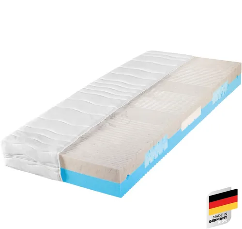 BeCo 2 Dreams Matratze 90x190 cm H2/H3 - Komfortschaum Matratze mit 2 Härtegraden, ausgezeichnet von Stiftung Warentest "GUT". Ideal für Seiten- und Rückenschläfer, bietet optimale Druckentlastung und hohen Schlafkomfort.