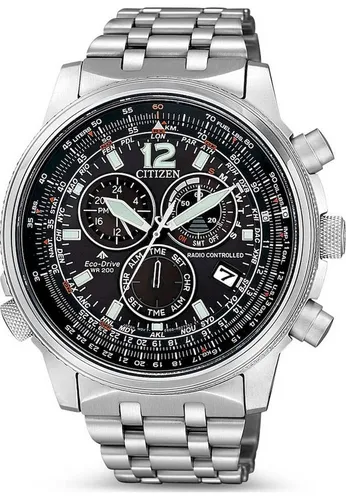 Citizen Funkuhr CB5860-86E - Elegante Armbanduhr mit silbernem Armband, präziser Funktechnologie für exakte Zeitangabe.