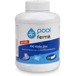 pool fermit Pool PVC-Kleber - 250ml, blau, ideal für die Verbindung von PVC-Rohrleitungen in Pools, wasserbeständig und salzwasserresistent