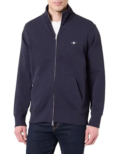 GANT Herren REG Shield Full Zip Sweatjacke - Sweatshirts für Herren mit normaler Passform und praktischem Zwei-Wege-Reißverschluss, ideal für lässige Outfits und Komfort.