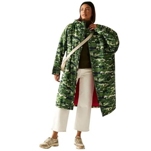 Regatta Robe Hoodie Rain Jacket L-XL - Wanderschuhe - Wetterfeste Regenjacke im Cactus Camo Design, ideal für Outdoor-Abenteuer bei jedem Wetter.