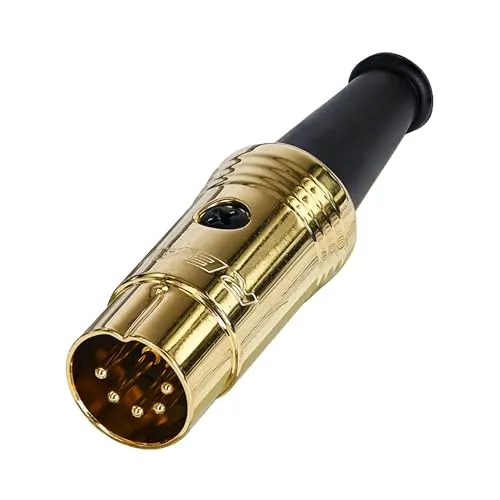 REAN 5-pol DIN Audio Stecker vergoldetes Gehäuse und Kontakte - NYS322AG