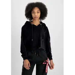Hoodie ALPHA INDUSTRIES "Alpha Industries Women - Hoodies Frottee Hoodie COS Women", Damen, Gr. M, schwarz, Obermaterial: 80% Baumwolle, 20% Polyester, oversize, Sweatshirts