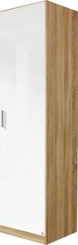 Drehtürenschrank CELLE – Made in Germany, Eiche Sonoma/Hochglanz Weiß - Drehtürenschrank CELLE in 4 Breiten und 2 Höhen, optional mit Schubkästen – ideal für stilvolle und praktische Schlafzimmerlösungen.