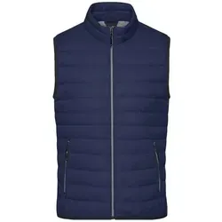 Men's Down Vest - Leichte Daunenweste in Blau/Grau, Gr. L - Elegante Daunenweste für Herren in Blau/Grau, Gr. L. Hergestellt aus leichtem, wind- und wasserabweisendem Material. Mit praktischen Reißverschlusstaschen und tailliertem Schnitt für einen modernen Look.