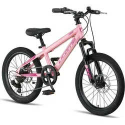 Licorne Bike Thunder Premium Mountainbike 20 Zoll - Rosa - Sportliches 20 Zoll Mountainbike mit Shimano 21 Gang und hydraulischen Scheibenbremsen. Ideal für Abenteuer und Freizeit. Robuste Bauweise für zuverlässigen Fahrspaß.