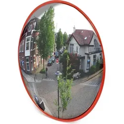 Wiltec Verkehrsspiegel 45 cm konvex, runder Sicherheitsspiegel mit 160-160° Sichtfeld, Konvexspiegel aus Polycarbonat, Überwachungsspiegel für A...
