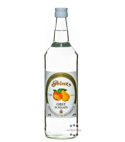 Prinz Obstschnaps 38 % vol - Obstbrände aus Äpfeln und Birnen, 1,0 Liter Flasche, voller Geschmack mit 38% Vol. Alkohol – ideal für Genießer und besondere Anlässe.