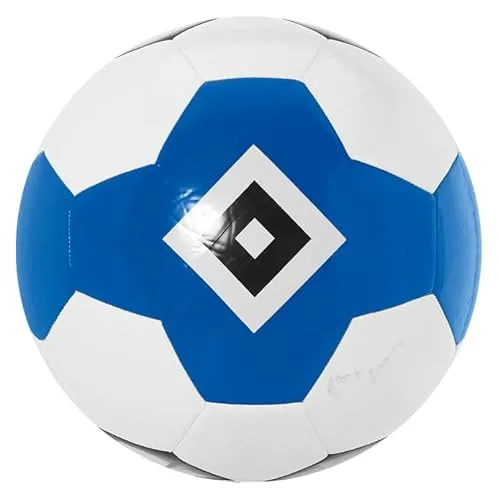 HSV Hamburger SV Fußball B-W-S Größe 5 - Sportfan Fußbälle – Blau-weiß-schwarzer Fairtrade Fußball mit HSV-Raute, ideal für Fans und Spieler, aus 100% Polyurethane für optimale Spielqualität.