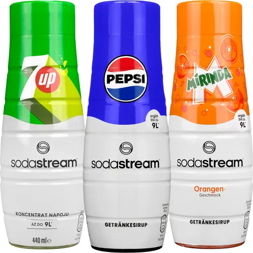 Sodastream Sirup Set Pepsi 7UP Mirinda 3x440ml Getränkesirup Konzentrat