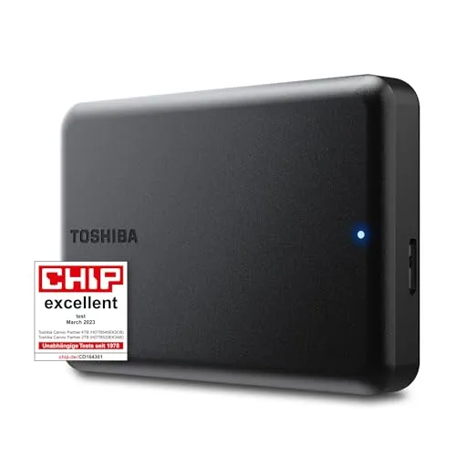 Toshiba Canvio Partner 4TB - Tragbare externe Festplatte, USB 3.2, hohe Übertragungsgeschwindigkeit und kompatibel mit Mac, Windows, Xbox, PS4, PS5
