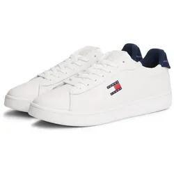 Sneaker TOMMY JEANS "ARCHIVE '98" – Herren Freizeitschuh in Weiß und Blau-Rot - Sportliche Tommy Jeans Sneaker aus Nappaleder und Textil, ideal für Streetwear-Looks. Fällt klein aus – bitte eine Größe größer bestellen!