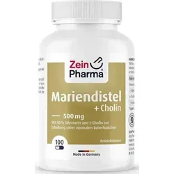 ZeinPharma Mariendistel + Cholin Kapseln 500 mg, 100 KAP - Nahrungsergänzungsmittel mit Mariendistel und Cholin, ideal für Männer. Unterstützt die tägliche Ernährung und bietet hohe Bioverfügbarkeit.