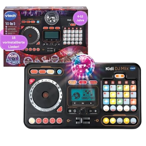 VTech Kidi DJ Mix - 10-in-1 DJ-Mischpult für Kinder, kreative Musikbearbeitung mit Jog-Wheel und 2000+ Effekten