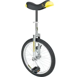QU-AX Einrad Luxus 20" chrom - Akrobatik Einrad für Kinder, hochwertiges Design mit glänzendem Chrom-Finish für stilvolles Fahren und vielseitige Tricks.