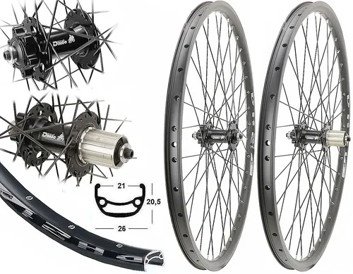 LAUFRADSATZ 24" Disc MTB 8/9/10fach - Hochwertiger Laufradsatz für Mountain Bikes, mit 6-Loch Scheibenbremsen und stabilen Hohlkammerfelgen. Ideal für sportliche Einsätze und zuverlässige Performance auf jedem Terrain.