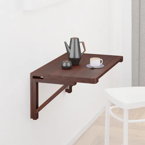 Relaxdays Klapptisch Wand 60 x 40 cm - Esszimmertisch, platzsparend klappbar und ideal für kleine Räume - vielseitig als Esstisch oder Schreibtisch nutzbar, robustes Kiefernholz mit dekorativer Walnussholzoptik.