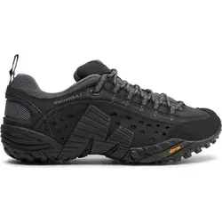 Merrell Herren INTERCEPT Trekking-& Wanderhalbschuhe, Noir (Smooth Noir), 44.5 EU - Wanderschuhe mit atmungsaktivem Netzfutter und herausnehmbarer EVA-Schaumstoff-Einlegesohle für optimalen Komfort bei Outdoor-Aktivitäten.