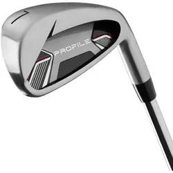 Wilson Eisen Profile Herren – Einzeleisen für Golfer - Die Wilson Profile Einzeleisen unterstützen Einsteiger und Fortgeschrittene mit hoher Fehlertoleranz und mühelosem Ballstart. Robuste Edelstahlköpfe garantieren Langlebigkeit und stabile Flugbahnen für mehr Selbstvertrauen auf dem Platz.