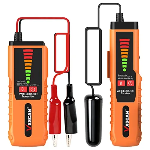 VXSCAN F04 Underground Kabel Draht Locator - Prüflampen & Analysegeräte für präzise Lokalisierung von Erdkabeln bis 3 Fuß tief und 1000 Fuß lang; inkl. Kopfhörer für laute Umgebungen.