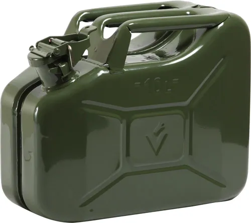 Valpro Kraftstoffkanister 10l Stahl Oliv - F1200 - Robuster 10l Stahl-Kraftstoffkanister in Oliv, ideal für den sicheren Transport von Treibstoffen und langlebig im Einsatz.
