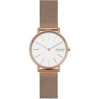 Skagen Damenuhr Signatur 38mm - Elegante Armbanduhr für Damen mit 38mm Roségold Edelstahlgehäuse und hochwertigem Edelstahl Mesh Armband, wasserdicht bis 30m - perfekt für jeden Anlass.
