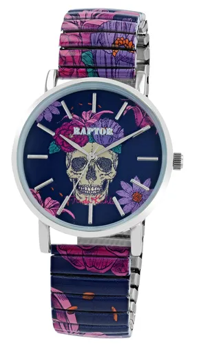 Raptor Quarzuhr Frida Kahlo Edition - Armbanduhr mit einzigartigem Frida Kahlo Design, 3 ATM wasserdicht und Edelstahlzugband für langlebigen Tragekomfort. Ein stylisches Kunstwerk für jedes Handgelenk!