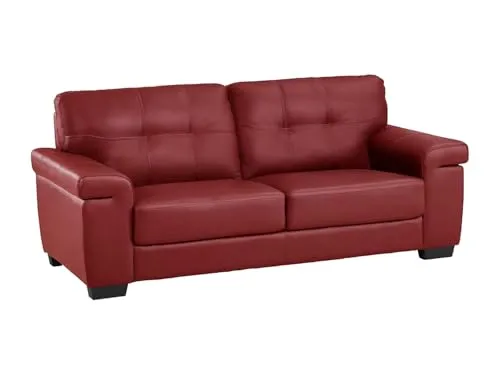 Vente-unique Ledersofa 3-Sitzer - Rot - Hazel - Sofa & Couch in edlem Rindsleder, zeitloses Design und hoher Komfort. Ideal für stilvolle Wohnzimmer. Jetzt zum Discountpreis bei Kauf-unique.de!