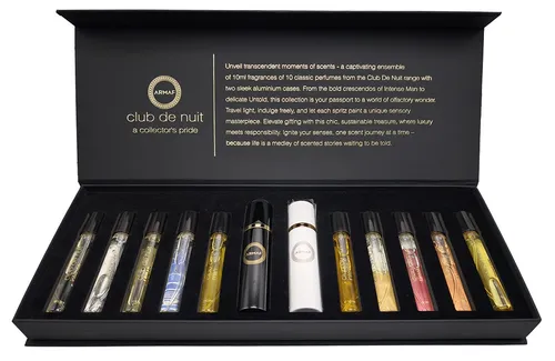 ARMAF Club de Nuit Discovery EdP Set 10 × 10 ml - Eau de Cologne Geschenkset mit 10 x 10 ml Parfümproben, ideal zum Entdecken der vielfältigen Düfte der Armaf Club De Nuit Kollektion.