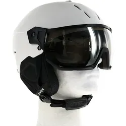 uvex instinct visor Skihelm - Verstellbarer Helm mit Visier für Damen und Herren - white-black matt - Skihelme & Snowboardhelme mit schlagfester Außenschale, stoßabsorbierender Innenschale und individuellem Anpassungssystem für optimalen Tragekomfort.