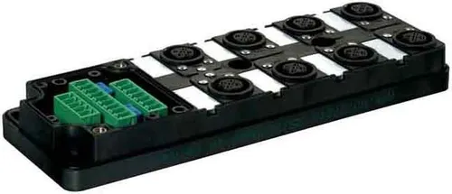 Murrelektronik Grundverteiler 27115 Sensor-Aktor-Verteiler - Steckverbinder Zubehör, 6-fach Sensor-Aktor-Verteiler mit M12 Ausgängen für effiziente Signalübertragung in Automatisierungssystemen.