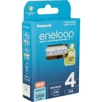 Panasonic Eneloop Mignon AA 2000mAh Ni-MH BK-3MCDE - Wiederaufladbarer Akku mit 2100 Ladezyklen, 70% Kapazität nach 10 Jahren, ideal für nachhaltige Energiequellen