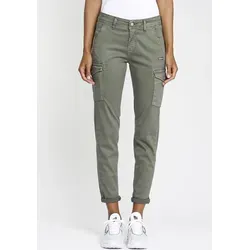 GANG Cargohose 94AMELIE - Modische Cargohose mit Taschen in Grün - Jeans mit aufgesetzten Cargotaschen, ideal für einen trendigen Look. Fällt groß aus, bitte eine Größe kleiner bestellen.