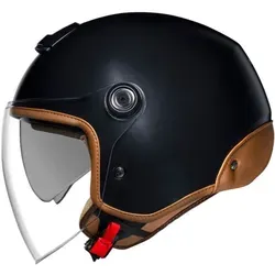 Nexx Y.10 Sunny Jethelm - Matt-Schwarz/Braun - M - Motorradhelm mit urbanem Design, ultra-breitem Sonnenvisier und hoher Schlagfestigkeit. Ideal für Stadtpendler, bietet optimalen Komfort und Sichtbarkeit.