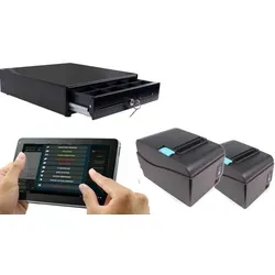 10" Mobile GASTRO Kasse: 2x Bondrucker, Geldlade, Bestellterminal Kassensoftware