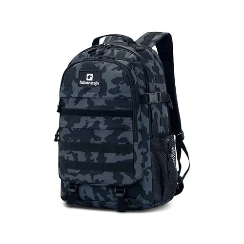 FALKENSTEJN Multifunktionsrucksack für Outdoor und Schule (nightcamo 35/40L) - Vielseitiger Rucksack mit verstellbaren Gurten und Schnellverschlüssen. Ideal für Freizeit, Schule oder Arbeit. Mit praktischem Notebookfach und robustem Design für jede Herausforderung.