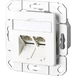 METZ CONNECT BTR E-DAT C6A UPk - Anschlussdose, unterputz - RJ-45 X 2 - Reinweiß, RAL 9010 (130C381102-I)