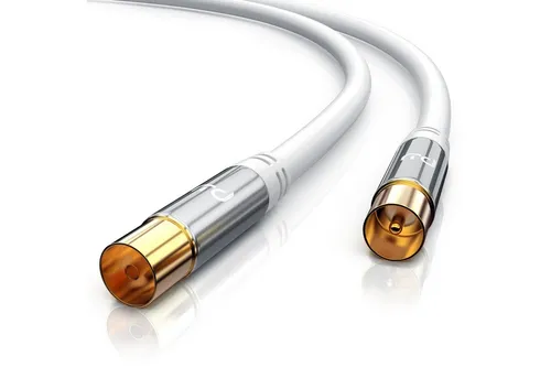 Primewire HDTV Antennenkabel 1500 cm - Kabel für optimale Bild- und Tonqualität dank 4-fach Schirmung und 135dB Schutz vor Störungen. Ideal für Fernseher und Receiver, langlebig und flexibel.