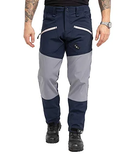 Rock Creek Herren Softshell Hose Cargohose Outdoorhose Wanderhose Herrenhose Wasserdicht Skihose Arbeitshose Winterhose Trekkinghose H-245 Navy S