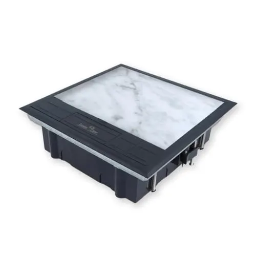 Bodentank Bodensteckdose HTD-624AS - Steckdosen & Zubehör, versenkbare 4/6/8 fache Bodendose, ideal für Hohlböden und Estrich, spritzwassergeschützt und überfahrbar.